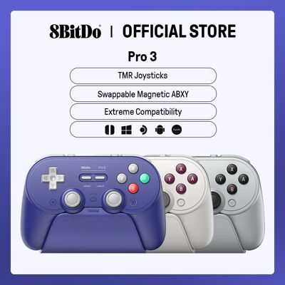 8BitDo Pro 3 draadloze gamingcontroller voor Switch 1/2 Windows, Apple, met TMR-joysticks, schakelbare triggers, verwisselbare knop Purple 8BitDo Pro 3 draadloze gamingcontroller voor Switch 1/2 Windows, Apple, met TMR-joysticks, schakelbare triggers, verwisselbare knop Purple