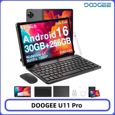 DOOGEE U11 Pro Tablet 30GB 256GB 11 inch HD 90Hz scherm 8580mAh batterij Unisoc T7200 octa-core 13MP+5MP Widevine L1 Android 16 Black Tablet ONLY DOOGEE U11 Pro Tablet 30GB 256GB 11 inch HD 90Hz scherm 8580mAh batterij Unisoc T7200 octa-core 13MP+5MP Widevine L1 Android 16 Black Tablet ONLY