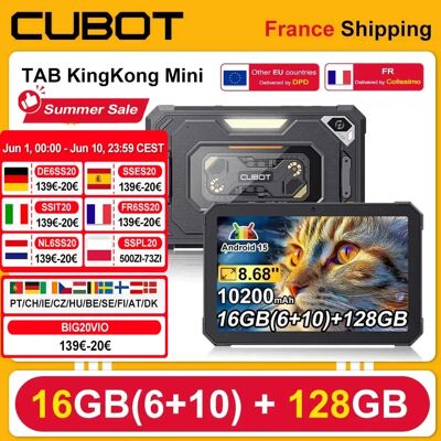 Cubot Tab KingKong Mini Android 15 robuuste tablet 16 GB (6 + 10) 128 GB 10200 mAh 8,68 '' 90 Hz scherm Campinglicht 48 MP camera GPS-pad zwart Cubot Tab KingKong Mini Android 15 robuuste tablet 16 GB (6 + 10) 128 GB 10200 mAh 8,68 '' 90 Hz scherm Campinglicht 48 MP camera GPS-pad zwart