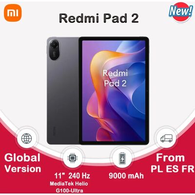 Xiaomi Redmi Pad 2 WIFI, 11", 90 Hz, MediaTek Helio G100-Ultra, 8 MP Camiser, 9000 mAh Grey Graphite Xiaomi Redmi Pad 2 WIFI, 11", 90 Hz, MediaTek Helio G100-Ultra, 8 MP Camiser, 9000 mAh Grey Graphite