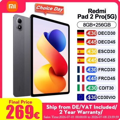 Xiaomi Redmi Pad 2 Pro 5G Global Version Tablet: 8 GB, 256 GB, geavanceerde 4nm processor, 5G + eSIM, 12,1 inch 2.5K kristalhelder scherm, 12.000 mAh batterij Grafietgrijs Xiaomi Redmi Pad 2 Pro 5G Global Version Tablet: 8 GB, 256 GB, geavanceerde 4nm processor, 5G + eSIM, 12,1 inch 2.5K kristalhelder scherm, 12.000 mAh batterij Grafietgrijs