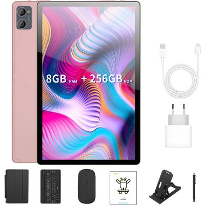 BDF 5G Pad 10.1 inch tablet met 8GB RAM, 256GB ROM, dual SIM, dual camera, toetsenbordhoes, muis en 8000mAh batterij Goud BDF 5G Pad 10.1 inch tablet met 8GB RAM, 256GB ROM, dual SIM, dual camera, toetsenbordhoes, muis en 8000mAh batterij Goud