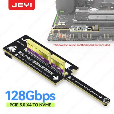 JEYI Flat PCIe 5.0 x4 naar NVMe Adapterkaart 128Gbps Compact Mini Design Geen GPU-obstructie Alleen M.2 2280 NVMe SSD voor PCIe 4.0 Dragonfly X4 JEYI Flat PCIe 5.0 x4 naar NVMe Adapterkaart 128Gbps Compact Mini Design Geen GPU-obstructie Alleen M.2 2280 NVMe SSD voor PCIe 4.0 Dragonfly X4