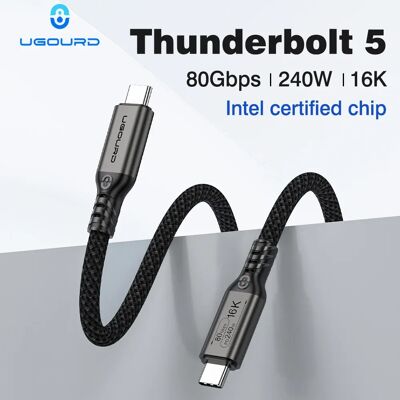 UGOURD 80Gbps Thunderbolt 5-kabel gecertificeerde chip USB-C Thunderbolt5 2m 0,3m 120Gbps 240W 16K voor MacBook M.2 harde schijf USB4-V2 Thunderbolt 5 UGOURD 80Gbps Thunderbolt 5-kabel gecertificeerde chip USB-C Thunderbolt5 2m 0,3m 120Gbps 240W 16K voor MacBook M.2 harde schijf USB4-V2 Thunderbolt 5