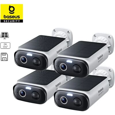 Baseus Security S1 Lite draadloze buitencamera 4-cam zonne-beveiligingscamera 2K duidelijkheid met vermogen 135 ° FOV IP67 512GB wifi-camera Baseus Security S1 Lite draadloze buitencamera 4-cam zonne-beveiligingscamera 2K duidelijkheid met vermogen 135 ° FOV IP67 512GB wifi-camera