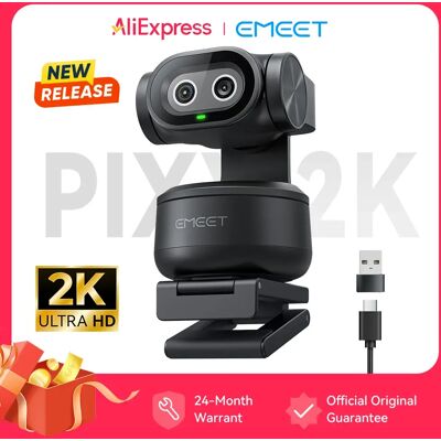 EMEET PIXY 2K webcam, bewegingsgestuurde AI-tracking PTZ-camera met Sony-sensor, 1080P 60fps autofocus-webcam voor streaming OBS Pixy 2K Webcam EMEET PIXY 2K webcam, bewegingsgestuurde AI-tracking PTZ-camera met Sony-sensor, 1080P 60fps autofocus-webcam voor streaming OBS Pixy 2K Webcam