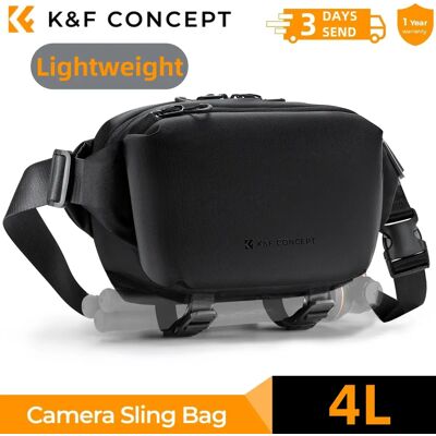 K&F CONCEPT 4L Camera Sling Bag Lichtgewicht reisfotografie schoudertas voor Canon Sony DSLR SLR cameratas Statiefhouder black K&F CONCEPT 4L Camera Sling Bag Lichtgewicht reisfotografie schoudertas voor Canon Sony DSLR SLR cameratas Statiefhouder black