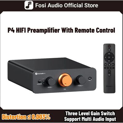 Fosi Audio P4 HiFi-voorversterker: 3 RCA-ingangen, EQ/Bypass, verwisselbare op-amps, treble- en basstoonregeling voor audiofiele systemen with power supply Fosi Audio P4 HiFi-voorversterker: 3 RCA-ingangen, EQ/Bypass, verwisselbare op-amps, treble- en basstoonregeling voor audiofiele systemen with power supply