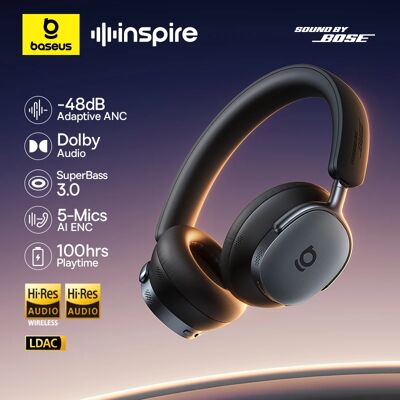 Baseus Inspire XH1 Sound by Bose ANC Draadloze Hoofdtelefoon Bluetooth 6.1 48dB Adaptieve Ruisonderdrukking Headset Hi-Res LDAC 100 uur Twilight Blue Baseus Inspire XH1 Sound by Bose ANC Draadloze Hoofdtelefoon Bluetooth 6.1 48dB Adaptieve Ruisonderdrukking Headset Hi-Res LDAC 100 uur Twilight Blue