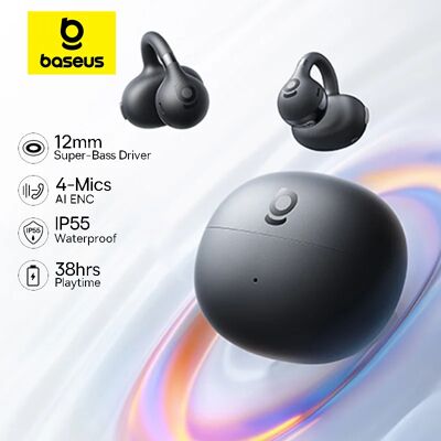 Baseus BC1 Oorclip Oordopjes Open oor Draadloze koptelefoon Bluetooth 6.0 Clip-on sporthoofdtelefoon 4-microfoons Super Bass IP55 Oordopjes Black Baseus BC1 Oorclip Oordopjes Open oor Draadloze koptelefoon Bluetooth 6.0 Clip-on sporthoofdtelefoon 4-microfoons Super Bass IP55 Oordopjes Black