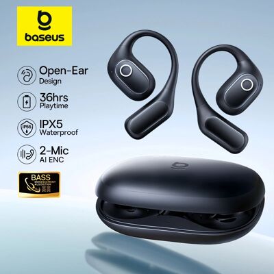 Baseus Eli 2i Fit Open-Ear Oortelefoon Echte Draadloze Bluetooth 6.0 Oorhaken Hoofdtelefoon IPX5 Waterdichte Sport Oordopjes Bass Boost Black Baseus Eli 2i Fit Open-Ear Oortelefoon Echte Draadloze Bluetooth 6.0 Oorhaken Hoofdtelefoon IPX5 Waterdichte Sport Oordopjes Bass Boost Black