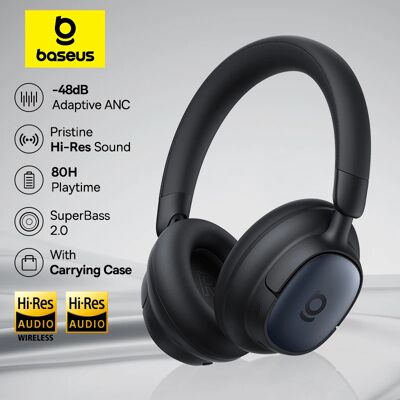 Baseus Bowie MH1 ANC draadloze hoofdtelefoon 48dB adaptieve hybride ruisonderdrukkende headsets 80 uur speeltijd Hi-Res audio LDAC-hoofdtelefoon Cosmic Black Baseus Bowie MH1 ANC draadloze hoofdtelefoon 48dB adaptieve hybride ruisonderdrukkende headsets 80 uur speeltijd Hi-Res audio LDAC-hoofdtelefoon Cosmic Black