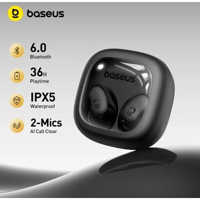 Baseus Bass WM02s Draadloze oordopjes Bluetooth 6.0 TWS-oortelefoons Mini en compact Comfortabel draagbaar, 36 uur lange batterijduur IPX5 White Baseus Bass WM02s Draadloze oordopjes Bluetooth 6.0 TWS-oortelefoons Mini en compact Comfortabel draagbaar, 36 uur lange batterijduur IPX5 White
