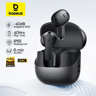 Baseus Bass BS1 NC -40dB Realtime Adaptive ANC Draadloze oordopjes Bluetooth 6.0 Semi-open oortelefoon LDAC Hi-Res Audio 6-Mic AI ENC Black Baseus Bass BS1 NC -40dB Realtime Adaptive ANC Draadloze oordopjes Bluetooth 6.0 Semi-open oortelefoon LDAC Hi-Res Audio 6-Mic AI ENC Black