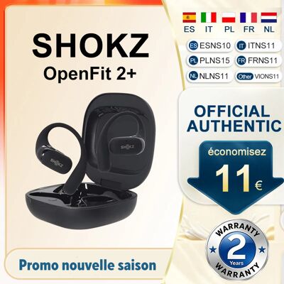 Originele SHOKZ OpenFit 2+ T921 Open-Ear hoofdtelefoon Dolby Audio draadloze Bluetooth 5.4 oordopjes met microfoon 48 uur gebruik IP55 snel opladen Wool White Originele SHOKZ OpenFit 2+ T921 Open-Ear hoofdtelefoon Dolby Audio draadloze Bluetooth 5.4 oordopjes met microfoon 48 uur gebruik IP55 snel opladen Wool White