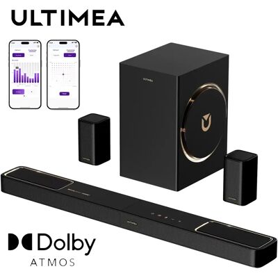 ULTIMEA Skywave F40 Boom 5.1.2ch Soundbar met Dolby Atmos, Surround Sound-systeem voor TV met subwoofer & 2 surround speakers Skywave F40 Boom ULTIMEA Skywave F40 Boom 5.1.2ch Soundbar met Dolby Atmos, Surround Sound-systeem voor TV met subwoofer & 2 surround speakers Skywave F40 Boom