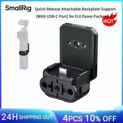 SmallRig Quick Release bevestigbare achterplaatsteun met USB-C-poort voor DJI Osmo Pocket 4 & 3 met opvouwbare 2-polige beugel -6359 SmallRig Quick Release bevestigbare achterplaatsteun met USB-C-poort voor DJI Osmo Pocket 4 & 3 met opvouwbare 2-polige beugel -6359