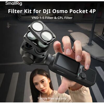 SmallRig Filterkit voor DJI Osmo Pocket 4P Glas met VND1-5 / CPL-filter helpt licht gelijkmatig te verminderen en kleurverschuiving te minimaliseren -6648 SmallRig Filterkit voor DJI Osmo Pocket 4P Glas met VND1-5 / CPL-filter helpt licht gelijkmatig te verminderen en kleurverschuiving te minimaliseren -6648