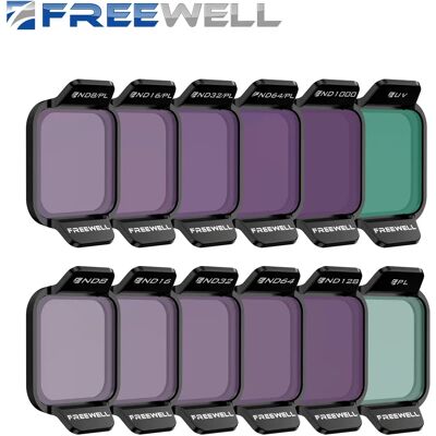 Freewell All Day 12-pack filterkit, ND/PL, UV, PL, ND-filter voor DJI Flip en DJI Lito X1 camera fotografie accessoires FW-DFL-ALD Freewell All Day 12-pack filterkit, ND/PL, UV, PL, ND-filter voor DJI Flip en DJI Lito X1 camera fotografie accessoires FW-DFL-ALD