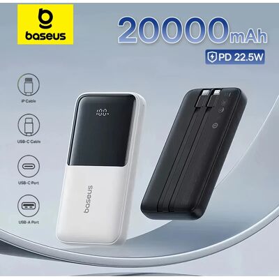 Baseus Power Bank 20000mAh PD 22,5W Snel opladen Telefoon Externe batterij Powerbank-oplader voor Xiaomi Poco iPhone Samsung iPad White Baseus Power Bank 20000mAh PD 22,5W Snel opladen Telefoon Externe batterij Powerbank-oplader voor Xiaomi Poco iPhone Samsung iPad White