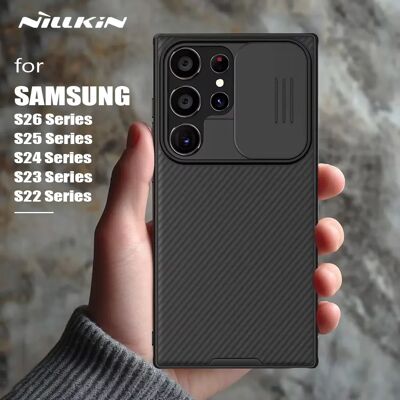 Voor Samsung Galaxy S26 S25 S24 S23 S22 Ultra Rand Case Nillkin CamShield Slide Camera Cover voor S24 FE S23 Plus Lens Gevallen Cam Clear Black Voor Samsung Galaxy S26 S25 S24 S23 S22 Ultra Rand Case Nillkin CamShield Slide Camera Cover voor S24 FE S23 Plus Lens Gevallen Cam Clear Black