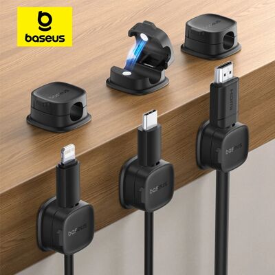 Baseus Kabelorganizerhouder Magnetische kabel Gladde verstelbare snoerhouder Onder bureau Kabelbeheer Draadhouder Kabelclips 3PCS Black Baseus Kabelorganizerhouder Magnetische kabel Gladde verstelbare snoerhouder Onder bureau Kabelbeheer Draadhouder Kabelclips 3PCS Black