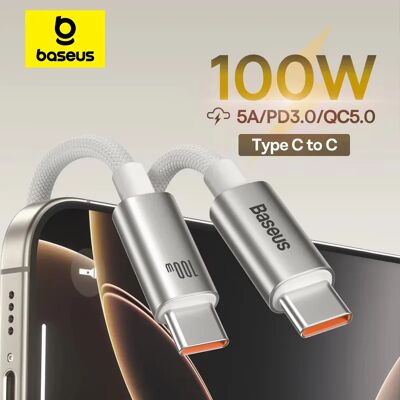 Baseus 100W USB-kabel voor iPhone 17 16 15 pro max USB C naar Type C snellaadkabel voor Xiaomi Samsung MacBook iPad mobiele telefoon Black Baseus 100W USB-kabel voor iPhone 17 16 15 pro max USB C naar Type C snellaadkabel voor Xiaomi Samsung MacBook iPad mobiele telefoon Black