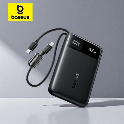 Baseus 45W Powerbank 10000mAh 20000mAh Ingebouwde Dubbele USB-C Kabel Snelle Oplading voor iPhone 17 16 Pro Max Samsung S25 Xiaomi Poco 45W Beige Baseus 45W Powerbank 10000mAh 20000mAh Ingebouwde Dubbele USB-C Kabel Snelle Oplading voor iPhone 17 16 Pro Max Samsung S25 Xiaomi Poco 45W Beige