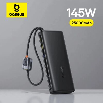 Baseus 145W Powerbank 25000mAh Snelle Oplading Ingebouwde Type-C Kabel Draagbare Batterijlader voor iPhone Samsung MacBook Tablet 100W iP C Cable BL Baseus 145W Powerbank 25000mAh Snelle Oplading Ingebouwde Type-C Kabel Draagbare Batterijlader voor iPhone Samsung MacBook Tablet 100W iP C Cable BL