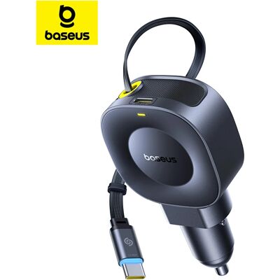 Baseus 45W autolader Dual snel opladen autotelefoonoplader Ingebouwde intrekbare kabel voor tablet Samsung iPhone Xiaomi HUAWEI Baseus 45W autolader Dual snel opladen autotelefoonoplader Ingebouwde intrekbare kabel voor tablet Samsung iPhone Xiaomi HUAWEI