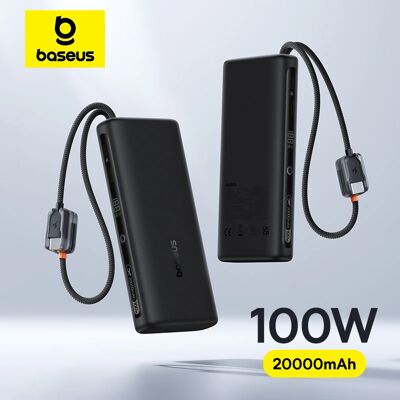 Baseus 20000 mAh 100 W Power Bank Ingebouwde dubbele USB-C-kabel Snel opladen Digitaal display Power Bank voor iPhone 17 Pro Max Samsung White Baseus 20000 mAh 100 W Power Bank Ingebouwde dubbele USB-C-kabel Snel opladen Digitaal display Power Bank voor iPhone 17 Pro Max Samsung White