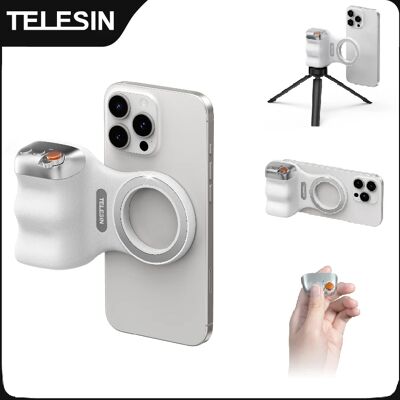 TELESIN Magnetische telefooncamera Schieten Handgreep Telefoonhouder Schiethulp Afstandsbediening Handvat voor Iphone HUAWEI SAMSUNG Telefoon Black TELESIN Magnetische telefooncamera Schieten Handgreep Telefoonhouder Schiethulp Afstandsbediening Handvat voor Iphone HUAWEI SAMSUNG Telefoon Black