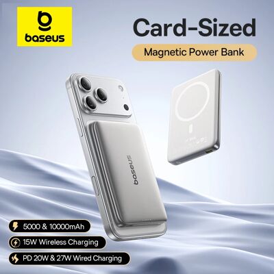 【CCC】Baseus 10000 mAh magnetische powerbank PD 27 W, 5000 mAh magnetische powerbank PD 20 W kaartformaat powerbank voor iPhone 17 Samsung Pink 【CCC】Baseus 10000 mAh magnetische powerbank PD 27 W, 5000 mAh magnetische powerbank PD 20 W kaartformaat powerbank voor iPhone 17 Samsung Pink