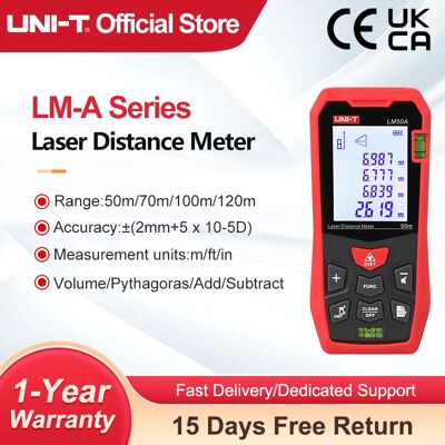 UNI-T LM100A Laserafstandsmeter - 100m, ±2mm UNI-T LM100A Laserafstandsmeter - 100m, ±2mm