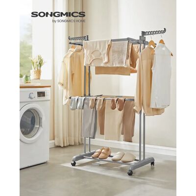 SONGMICS wasdroger Standdroger 3-laags Wing wasdroger Opvouwbare vleugel Eenvoudige constructie Binnen Buiten Pigeon Gray 63.5x128x148 cm (D X W X H) SONGMICS wasdroger Standdroger 3-laags Wing wasdroger Opvouwbare vleugel Eenvoudige constructie Binnen Buiten Pigeon Gray 63.5x128x148 cm (D X W X H)