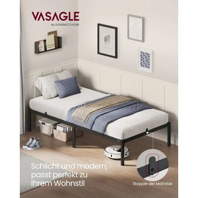 VASAGLE bed Metalen bedframe Opbergruimte onder het bed Modern logeerbed Eenvoudig ontwerp Ink Black VASAGLE bed Metalen bedframe Opbergruimte onder het bed Modern logeerbed Eenvoudig ontwerp Ink Black