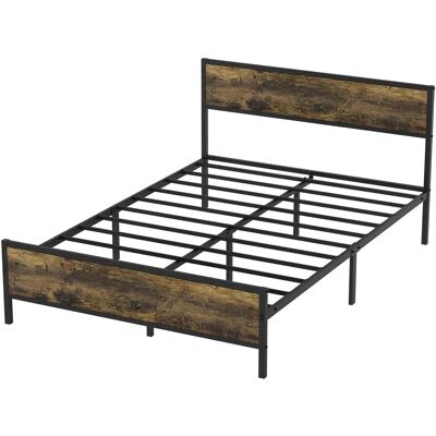 PFCTART Zwaar zwevend stalen bedframe 90x200 / 140x200 cm, eenpersoons- en tweepersoonsbed met metalen bodem, 27 cm opbergruimte onder het bed, vintage industrieel design stalen en MDF bedframe voor de 140*200 CM PFCTART Zwaar zwevend stalen bedframe 90x200 / 140x200 cm, eenpersoons- en tweepersoonsbed met metalen bodem, 27 cm opbergruimte onder het bed, vintage industrieel design stalen en MDF bedframe voor de 140*200 CM