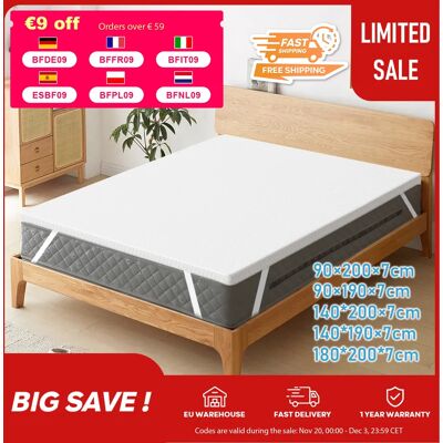 ROYGBIV topper matras topper met H2/H3 hardheid, gel topper voor comfort en drukontlasting, bed topper 7 cm hoogte, 180*200 ROYGBIV topper matras topper met H2/H3 hardheid, gel topper voor comfort en drukontlasting, bed topper 7 cm hoogte, 180*200