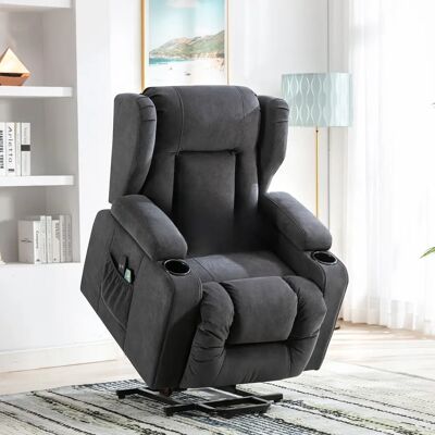 COMHOMA relaxfauteuil lifthulp massagestoel met stoffen oppervlak elektrische liftstoel tv-stoel fauteuil met lifthulp met relaxfunctie stof Gray COMHOMA relaxfauteuil lifthulp massagestoel met stoffen oppervlak elektrische liftstoel tv-stoel fauteuil met lifthulp met relaxfunctie stof Gray