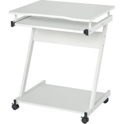 HOMCOM Wit Mobiel Computertafel - Tafel met Uittrekbaar Toetsenbord & Plank HOMCOM Wit Mobiel Computertafel - Tafel met Uittrekbaar Toetsenbord & Plank