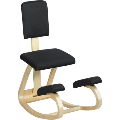 HOMCOM Ergonomische kniebank met opbergvak, zitset, ergonomische kruk, bureaustoel of -tafel zwart HOMCOM Ergonomische kniebank met opbergvak, zitset, ergonomische kruk, bureaustoel of -tafel zwart