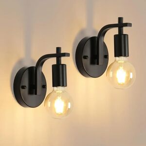 Tealight 2-pack industriële wandlampen, binnen zwarte vintage E27 metalen wandkandelaars verlichting voor slaapkamer, restaurant, bar (exclusief lamp) Tealight 2-pack industriële wandlampen, binnen zwarte vintage E27 metalen wandkandelaars verlichting voor slaapkamer, restaurant, bar (exclusief lamp)