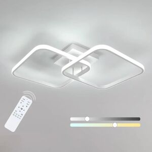Tealight 50W LED dimbare plafondlamp, op afstand bedienbare plafondlamp 3000K-6500K moderne vierkante plafondlamp voor slaapkamer woonkamer Tealight 50W LED dimbare plafondlamp, op afstand bedienbare plafondlamp 3000K-6500K moderne vierkante plafondlamp voor slaapkamer woonkamer