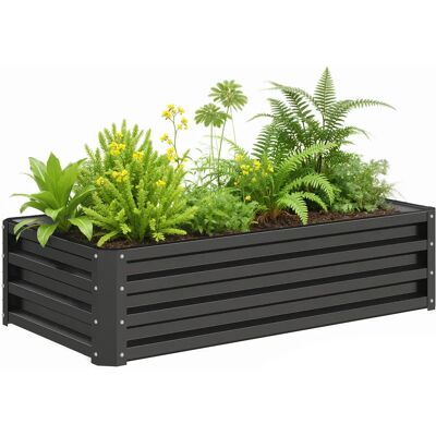 Outsunny Rechthoekige Verhoogde Plantenbak van Gegalvaniseerd Staal 120X60X30,5 cm Grijs Outsunny Rechthoekige Verhoogde Plantenbak van Gegalvaniseerd Staal 120X60X30,5 cm Grijs