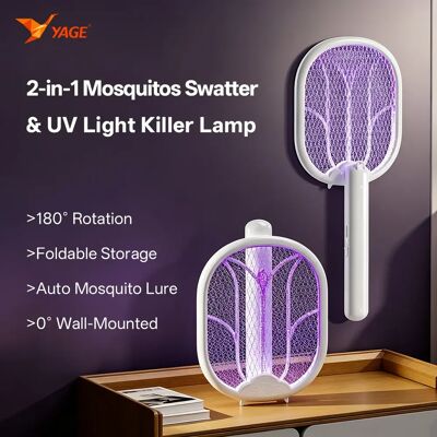 YAGE Elektrische muggenmepper Opvouwbare vliegenracket Killer Lamp 3500V Krachtige insectenverdelger 0 ° Wandgemonteerde ongediertebestrijding Extendable Swatter YAGE Elektrische muggenmepper Opvouwbare vliegenracket Killer Lamp 3500V Krachtige insectenverdelger 0 ° Wandgemonteerde ongediertebestrijding Extendable Swatter