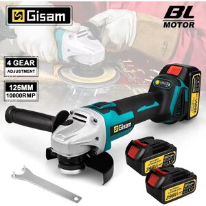 Gisam G nto 125 MM Borstelloze Elektrische Haakse Slijper Variabele Snelheid M14 Snijmachine Houtbewerking Tool voor Makita 18 v Batterij Pin 2 Battery Set Gisam G nto 125 MM Borstelloze Elektrische Haakse Slijper Variabele Snelheid M14 Snijmachine Houtbewerking Tool voor Makita 18 v Batterij Pin 2 Battery Set