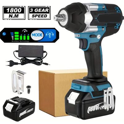 DWiusty 1800NM Borstelloze Draadloze Elektrische Sleutel 1/2 Auto Vrachtwagen Reparatie Schroevendraaier Klopboormachine Oplaadbare Voor Makita 18V Batterij 520NM 2 Battery DWiusty 1800NM Borstelloze Draadloze Elektrische Sleutel 1/2 Auto Vrachtwagen Reparatie Schroevendraaier Klopboormachine Oplaadbare Voor Makita 18V Batterij 520NM 2 Battery