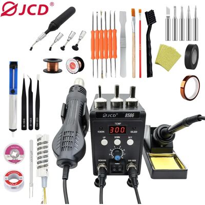 JCD 8586 Soldeerstation 2-in-1 LCD Digitaal Display Soldeer- en Reparatiestation voor Mobiele Telefoons BGA SMD PCB IC Reparatie Soldeer Gereedschap 8586 KIT6 JCD 8586 Soldeerstation 2-in-1 LCD Digitaal Display Soldeer- en Reparatiestation voor Mobiele Telefoons BGA SMD PCB IC Reparatie Soldeer Gereedschap 8586 KIT6