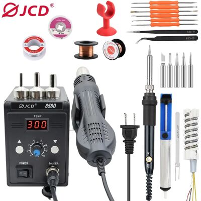 JCD heteluchtpistool 858D BGA rework soldeerstation hittepistool 220V 700W föhn voor solderen SMD SMT lasreparatieset 858D KIT1 JCD heteluchtpistool 858D BGA rework soldeerstation hittepistool 220V 700W föhn voor solderen SMD SMT lasreparatieset 858D KIT1