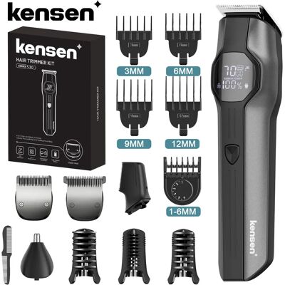 Kensen S30 Elektrische Haarkapper Heren Baard-/Neustrimmer Oplaadbare Draadloze Haarknipmachine 4-in-1 Verzorgingsset Kapper Black Kensen S30 Elektrische Haarkapper Heren Baard-/Neustrimmer Oplaadbare Draadloze Haarknipmachine 4-in-1 Verzorgingsset Kapper Black